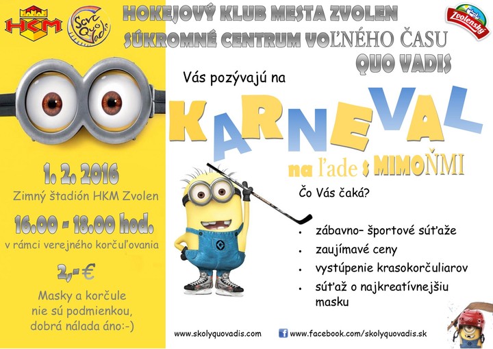 V pondelok program pre školákov - karneval na ľade